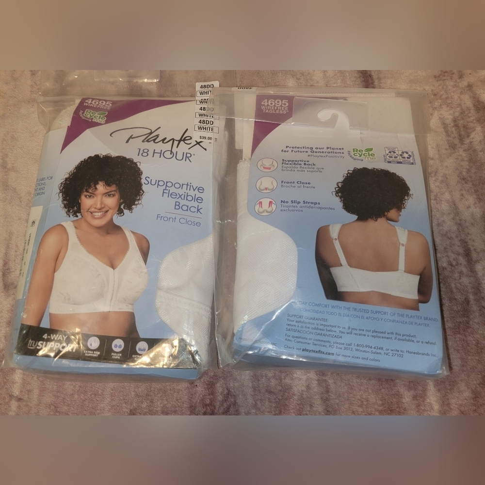 NWT 2 White Playtex Frint Close Bras Firm Price